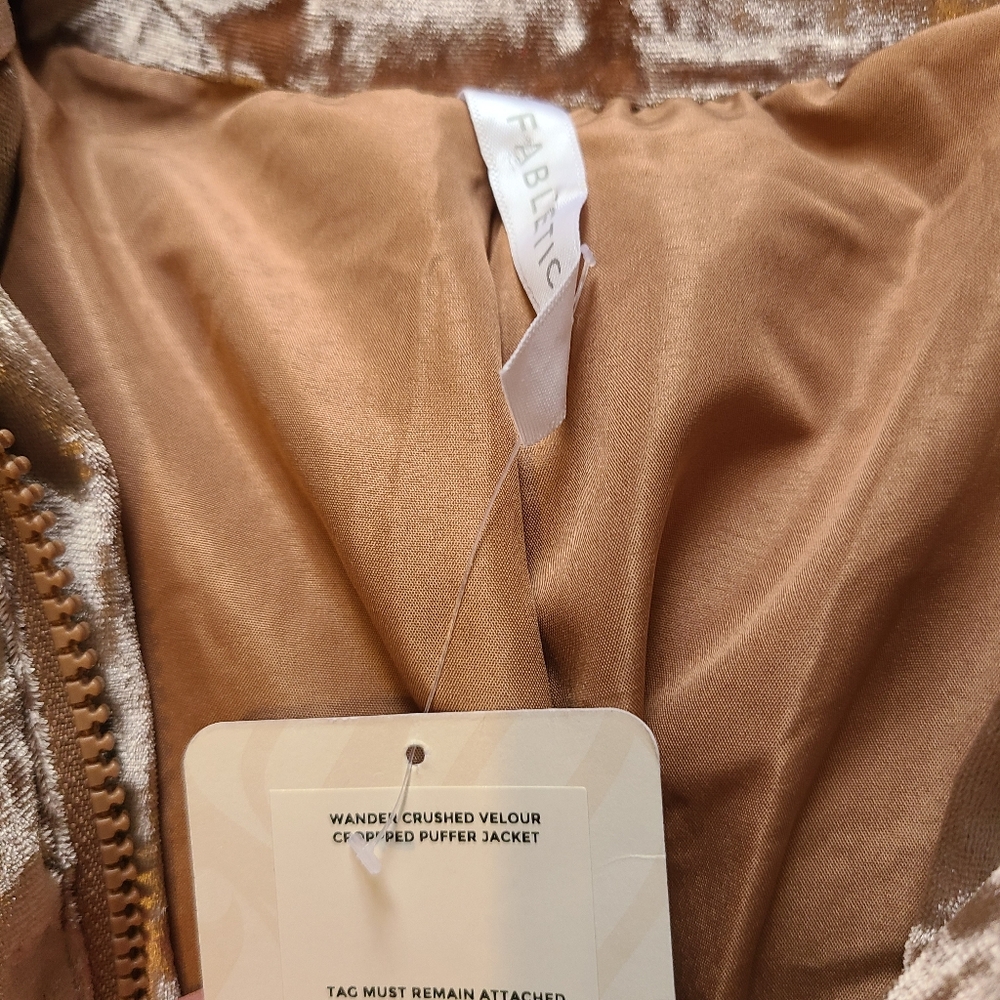 Fabletics Gold and Brown Puffer Jacket - Picture 3 of 4